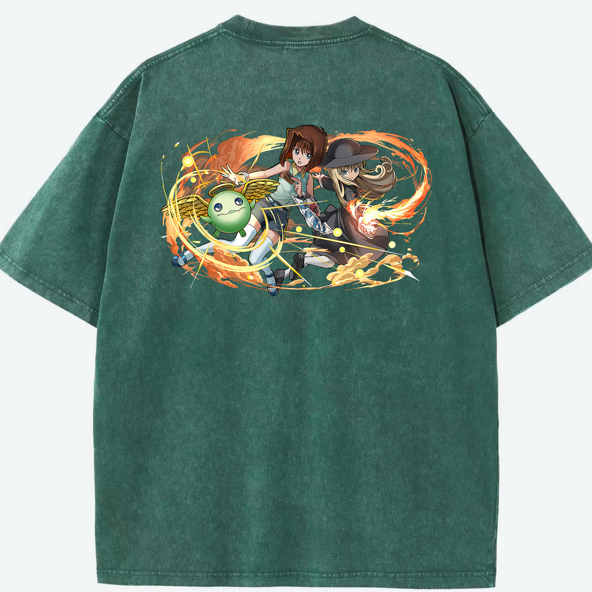 （画像用） 遊☆戯☆王 Yu-Gi-Oh! 綿100% ヴィンテージ風 半袖Tシャツ（背面プリント）